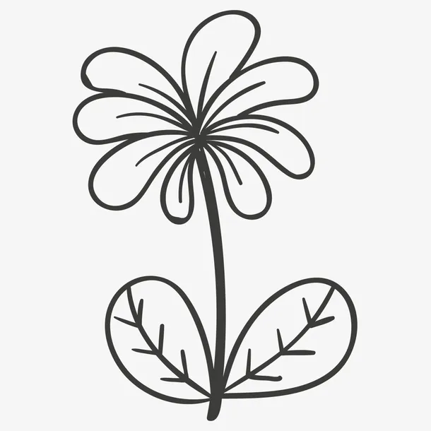 花朵简易画免抠