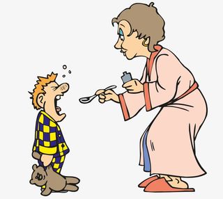 妈妈给孩子喂药免抠