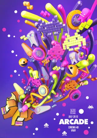 紫色背景七彩色各种萌物