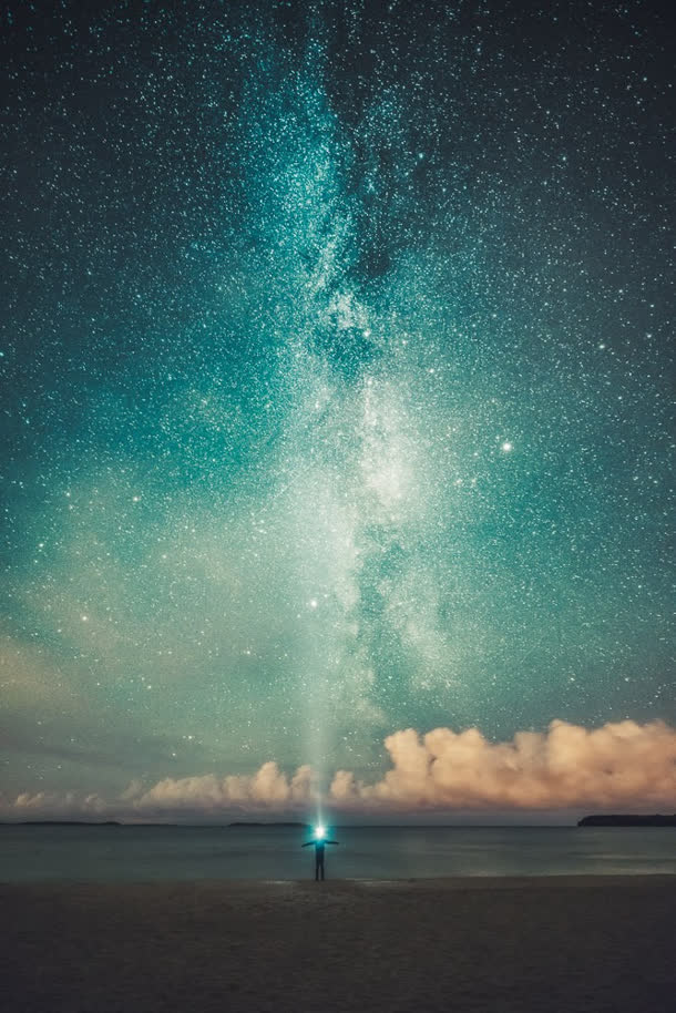 唯美星空夜景意境免抠