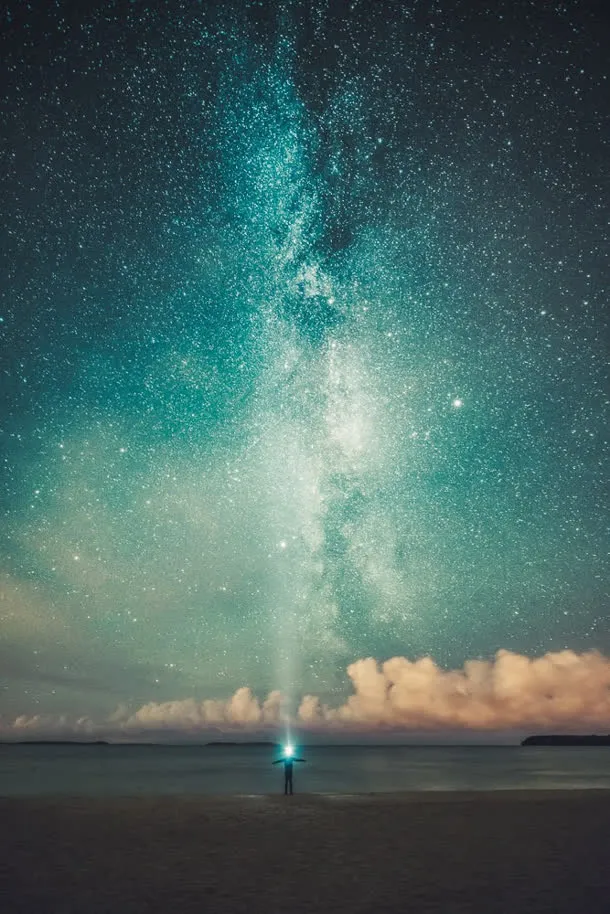 唯美星空夜景意境免抠