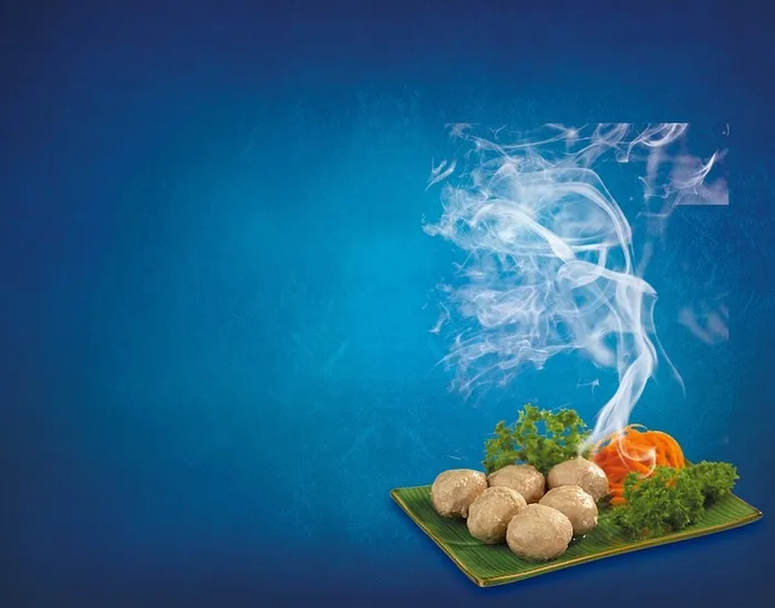 潮汕美食牛肉丸小吃背景高清