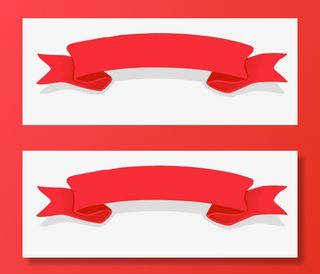 红色飘带 横幅 png素材免抠漂浮彩带元素