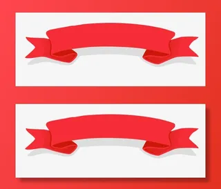 红色飘带 横幅 png素材免抠漂浮彩带元素