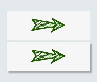 矢量箭头手绘绿色箭头免抠