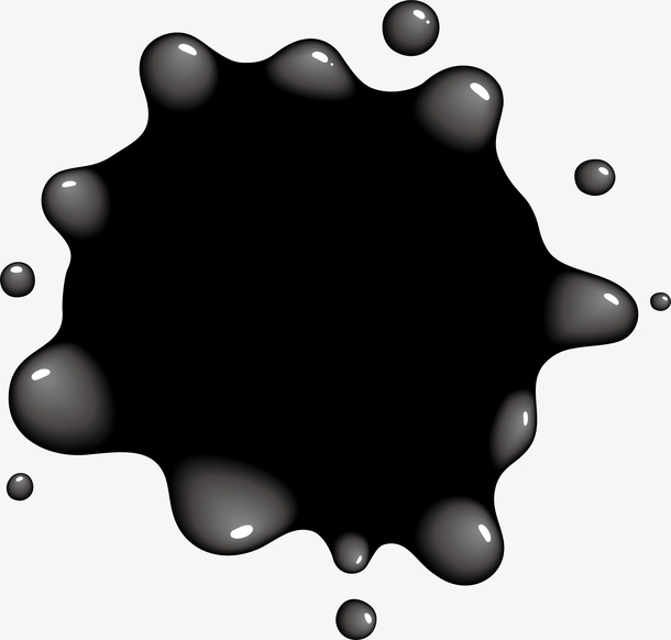 黑色水彩颜料免抠