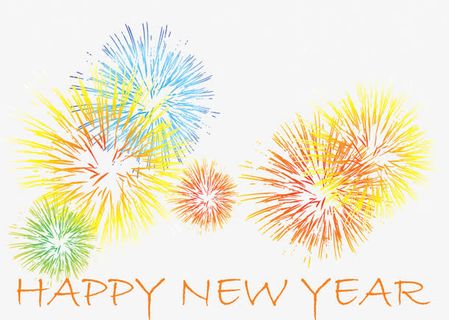 彩色新年烟花矢量图免抠