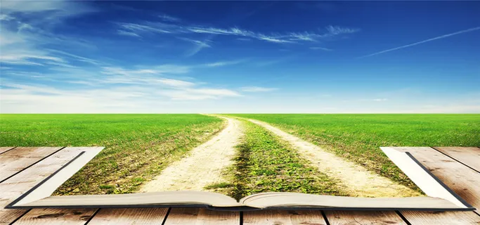 清新蓝天草地风景海报背景高清