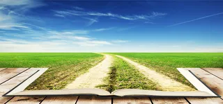 清新蓝天草地风景海报背景高清