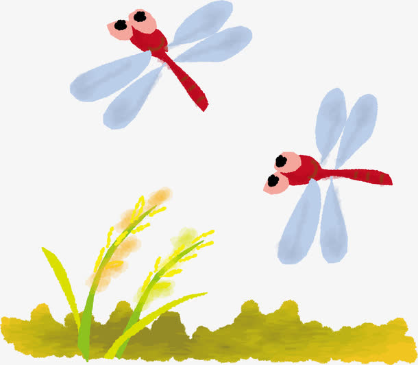 蜻蜓飞可爱卡通免抠