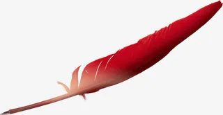 红色羽毛素材元旦免抠