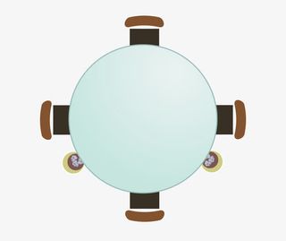 俯视圆形会议桌素材免抠