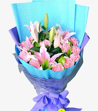 粉色百合花免抠