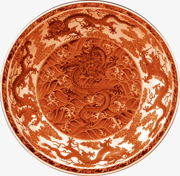 春节古典元素造型圆盘免抠