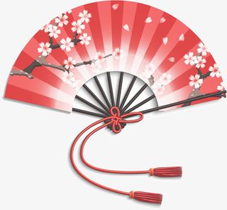 卡通手绘扇子免抠