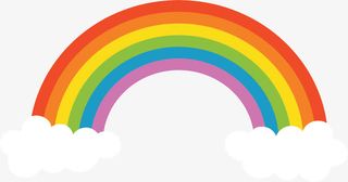 白色云朵卡通彩虹免抠