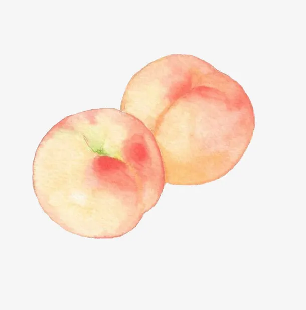 水彩桃子免抠