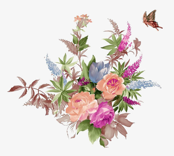 水粉鲜花免抠