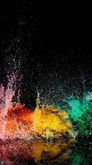 彩色水花黑色H5背景素材高清