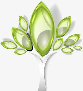 绿色梦幻结晶树木免抠