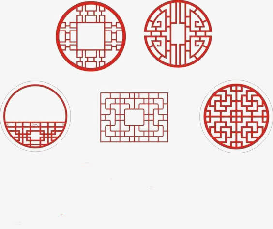 红色窗花免抠