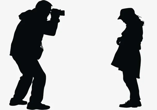 人物采访剪影免抠