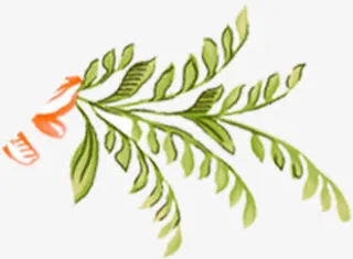 中秋节手绘树叶模糊免抠