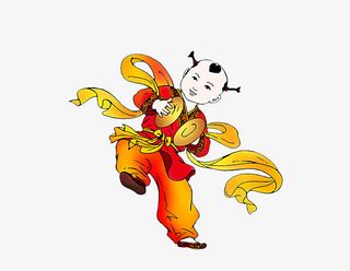 敲锣打鼓贺新年免抠