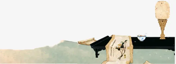 书房一角免抠
