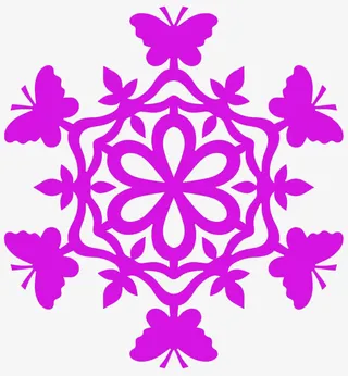 紫色雪花艺术剪影免抠