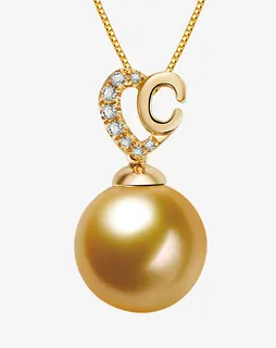 米色珍珠吊坠免抠