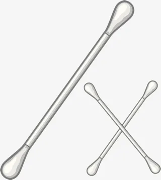 白色塑料棒的棉签清洁用品卡通免抠