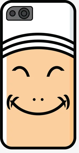 白色人偶卡通手机壳免抠