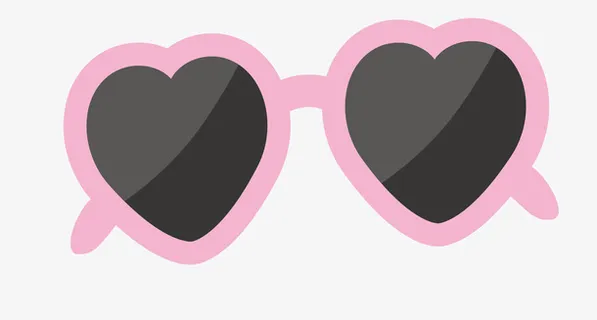 粉色爱心眼镜框素材免抠