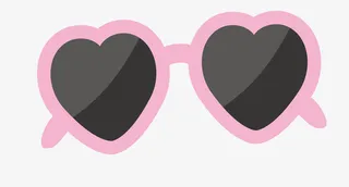 粉色爱心眼镜框素材免抠