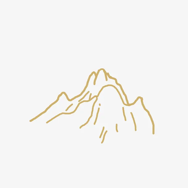 线条金色山峰免抠