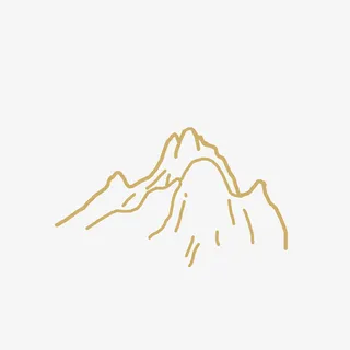 线条金色山峰免抠