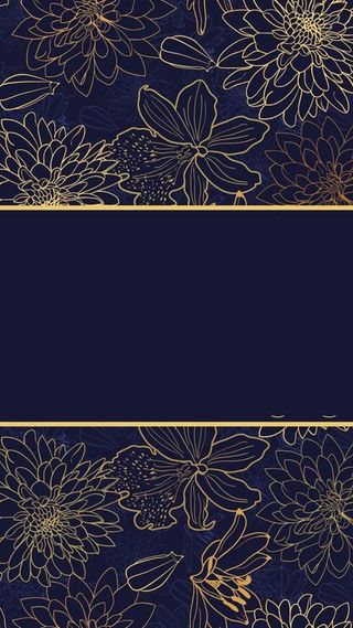 蓝色奢华金色花纹h5背景高清