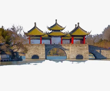 五亭桥摄影照片免抠