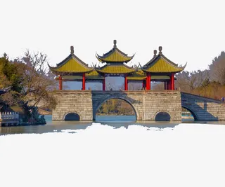 五亭桥摄影照片免抠