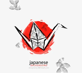 手绘折纸日本免抠