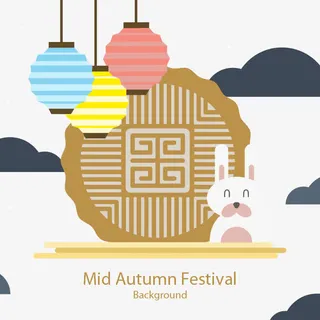 中秋节灯笼花灯矢量免抠