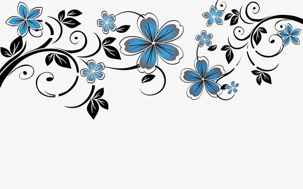 简约双色鲜花免抠