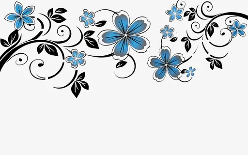 简约双色鲜花免抠