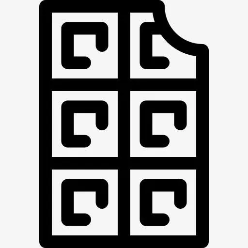 巧克力片咬图标免抠