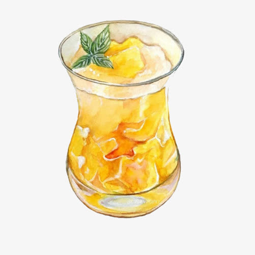 芒果冰沙手绘画素材图片免抠