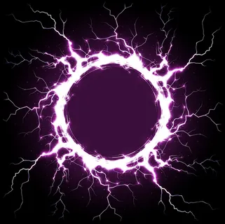 科技感紫色闪电圆环光环背景素材高清