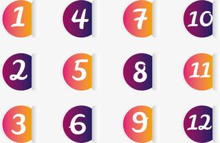 矢量创意渐变数字牌免抠