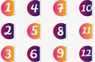 矢量创意渐变数字牌免抠