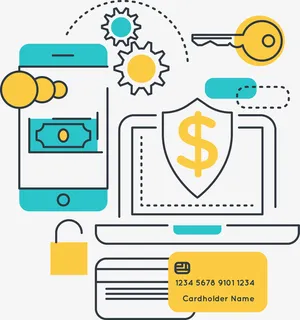 彩色卡通财务收入图免抠